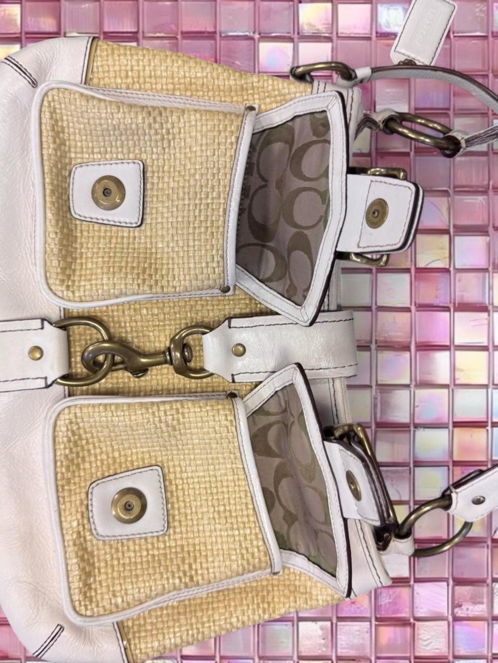 Rare Coach Legacy Straw Tote 🤍✨ - Picture 5 of 6